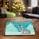 1 x Christmas Hare Place Mat on Bench