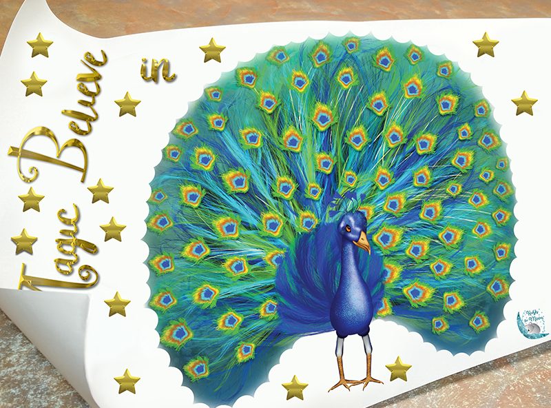 peacock wall art sticker