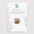 Donkeys in Meadow of Flowers Badge on Card 25mm fixed