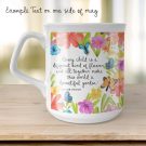 personalised flower mug for kids, personalised gifts for kids, hush the moon, gift shop for kids australia