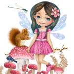 Fairy illustration for kids, fairy gifts for kids, fairy and woodland friends art, personalised fairy gifts, hush the moon