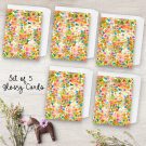 Meadow of Flowers Set 5 Glossy Cards with White Envelope