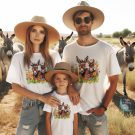 mommy and me donkey t-shirts, daddy and me donkey t-shirts, mommy, daddy and child matching t-shirts, t-shirts for farmers, donkey t-shirts, hush the moon, t-shirts for kids, matching t-shirts for families, matching t-shirts