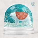 polar bear snow globe, snow globe, personalised snow globe, Christmas snow globes, personalised snow globes, gifts for kids, Christmas gifts for kids, hush the moon. personalised gifts for kids