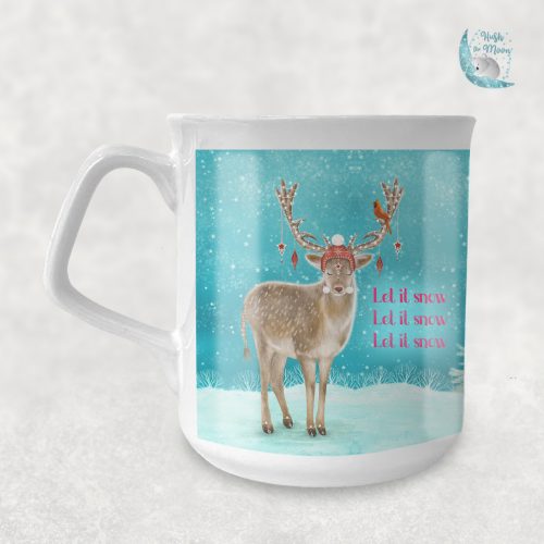 Rudolph the red nosed reindeer mug, Christmas reindeer mug, Rudolph reindeer mug, personalised mug for kids, Christmas mugs, personalised mugs, gifts for kids, Christmas gifts for kids, hush the moon. mugs for kids, personalised gifts for kids